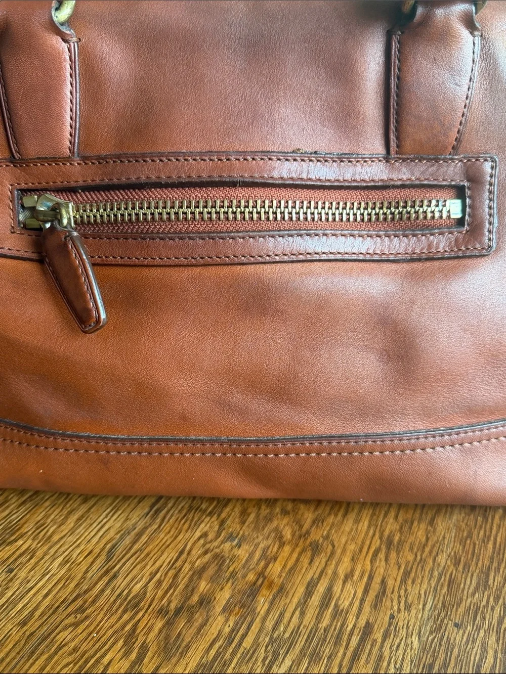 COACH Vintage Legacy Leather Molly E/W Satchel Caramel Brown 21132